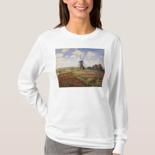 Claude Monet   Tulip Fields Rijnsburg Windmill T-Shirt