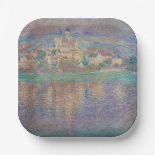 Claude Monet - Vetheuil, Sunset Paper Plate