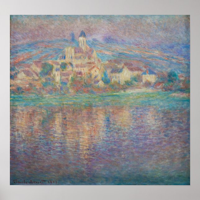 Claude Monet - Vetheuil, Sunset Poster (Front)