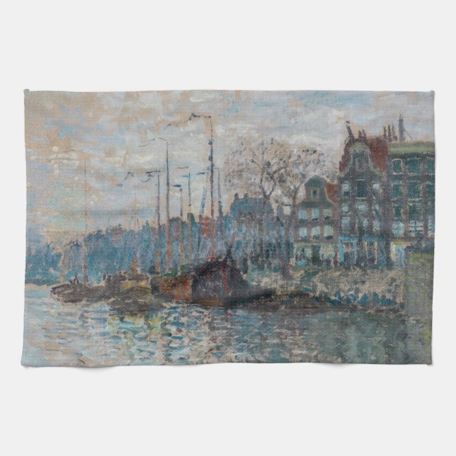 Claude Monet - View of Amsterdam Tea Towel (Horizontal)