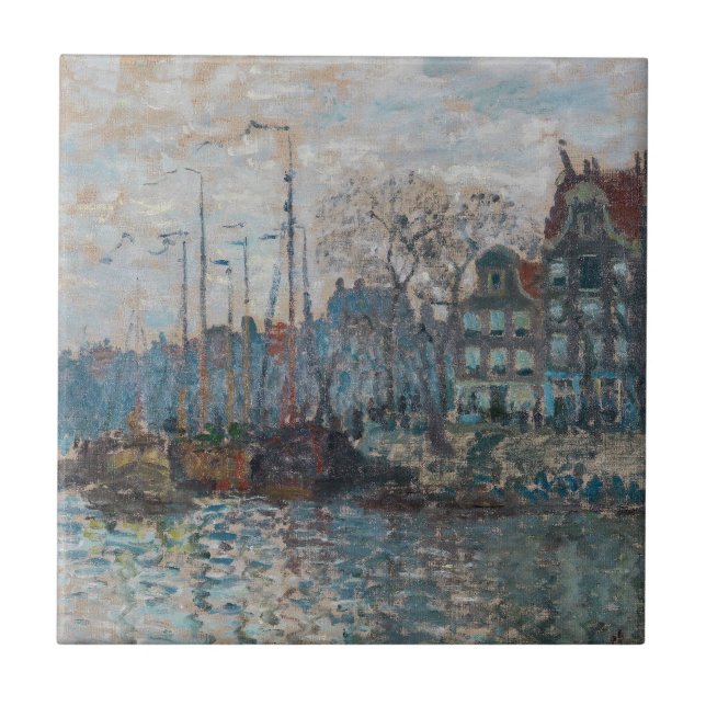 Claude Monet - View of Amsterdam Tile (Front)