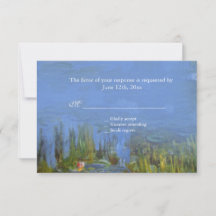 Claude Monet vintage waterlily rsvp wedding