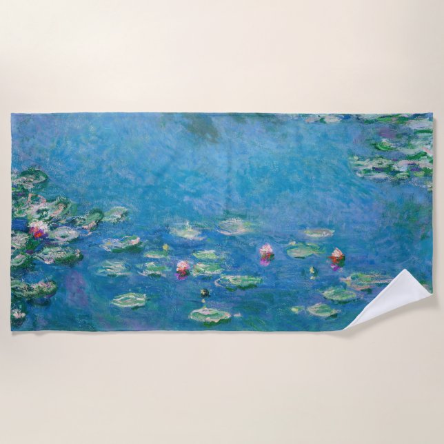 Claude Monet - Water Lilies 1906 Beach Towel (Front)
