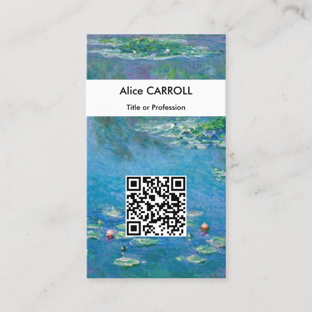 Claude Monet - Water Lilies 1906 - QR Code Business Card (Front)