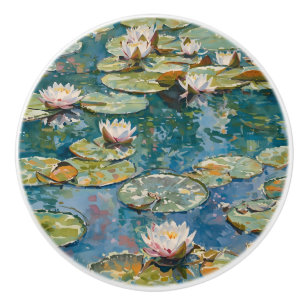 Claude Monet Water Lilies 1916 Fine Art  Ceramic Knob