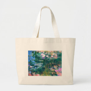 Claude Monet Water Lilies 1917 Large Tote Bag
