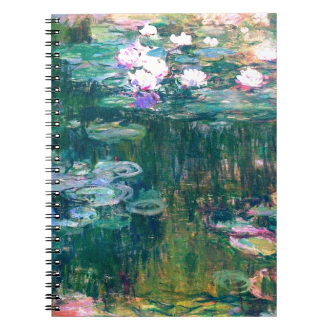 Claude Monet Water Lilies 1917 Spiral Notebook (Front)