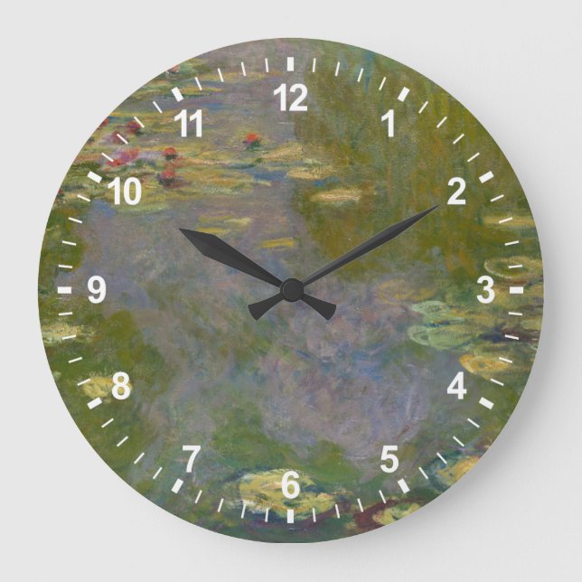 Claude Monet | Water Lilies, 1919 Large Clock (Front)