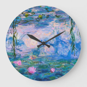 Claude Monet - Water Lilies 1919 Large Clock