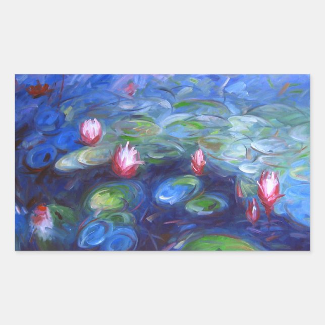 Claude Monet: Water Lilies 2 Rectangular Sticker (Front)