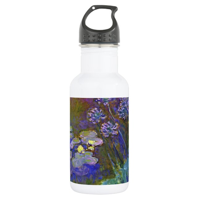 Claude Monet Water Lilies Agapanthus 532 Ml Water Bottle (Front)
