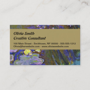 Claude Monet Water Lilies Agapanthus Business Card