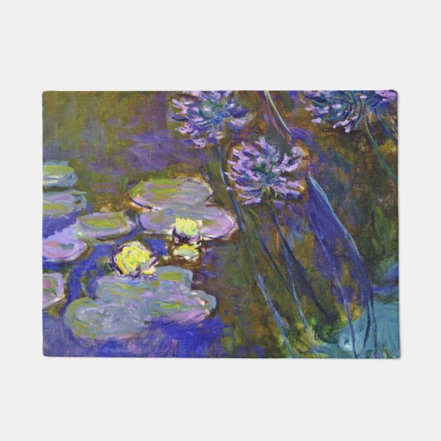 Claude Monet Water Lilies Agapanthus Doormat (Front)