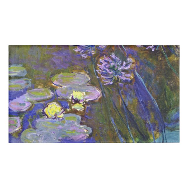 Claude Monet Water Lilies Agapanthus Name Tag (Front)