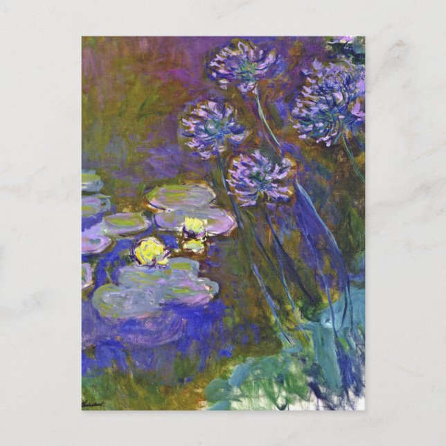 Claude Monet Water Lilies Agapanthus Postcard (Front)