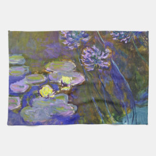 Claude Monet Water Lilies Agapanthus Tea Towel