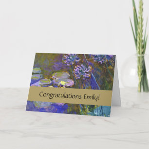 Claude Monet Water Lilies Agapanthus Vintage Art Card