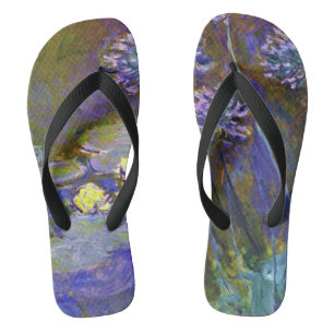 Claude Monet Water Lilies Agapanthus Vintage Art Jandals