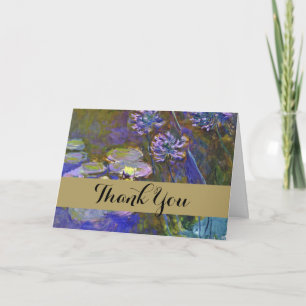 Claude Monet Water Lilies Agapanthus Vintage Art Thank You Card