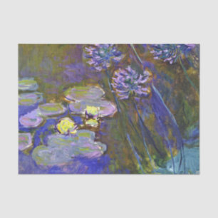 Claude Monet Water Lilies Agapanthus Vintage Art Tissue Paper