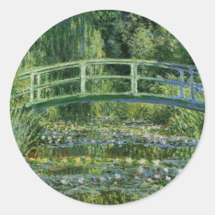 Claude Monet Water Lilies and Japanese Bridge Classic Round Sticker