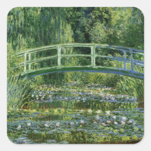 Claude Monet Water Lilies and Japanese Bridge Square Sticker