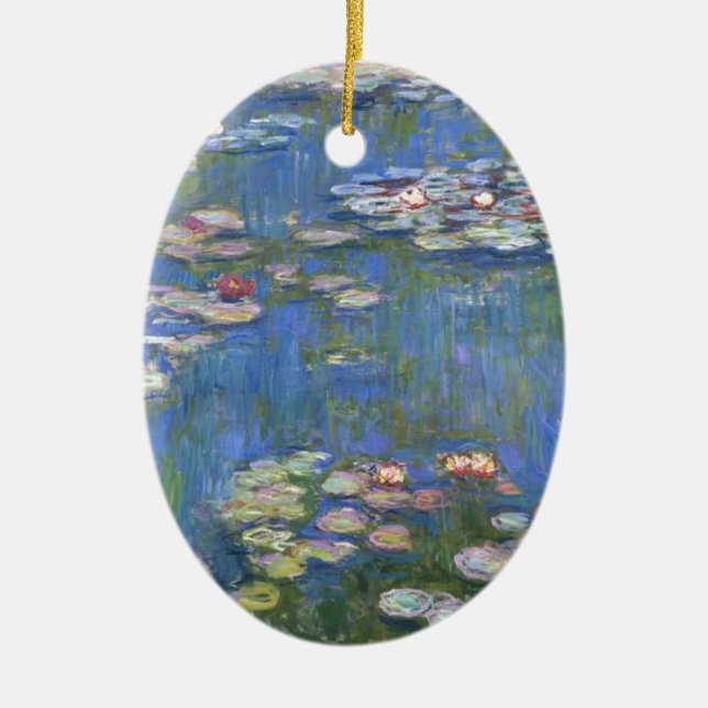 Claude Monet // Water Lilies Ceramic Tree Decoration (Front)