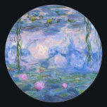 Claude Monet - Water Lilies Classic Round Sticker<br><div class="desc">Claude Monet - Water Lilies</div>