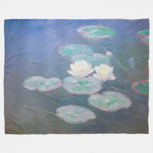 Claude Monet - Water Lilies, Evening Effect Fleece Blanket