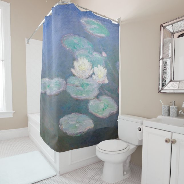 Claude Monet - Water Lilies, Evening Effect Shower Curtain (In Situ)