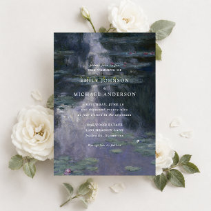 Claude Monet Water Lilies Fine Art Wedding  Invitation