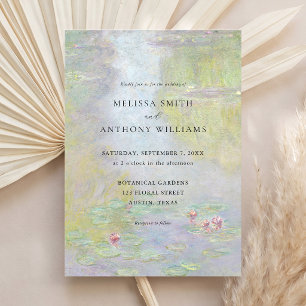 Claude Monet Water Lilies Fine Art Wedding Invitation