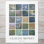 Claude Monet Water Lilies Fleece Blanket<br><div class="desc">Throw blanket featuring Claude Monet Water Lilies vintage floral landscape paintings.</div>