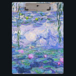 Claude Monet Water Lilies French Impressionist Art Clipboard<br><div class="desc">Claude Monet Water Lilies French Impressionist Art
Water Lilies (or Nympheas ) is a series of approximately 250 oil paintings by French Impressionist Claude Monet. The paintings depict Monet's flower garden at Giverny.</div>