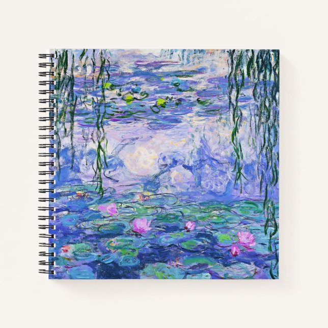 Claude Monet Water Lilies French Impressionist Art Notebook (Front)