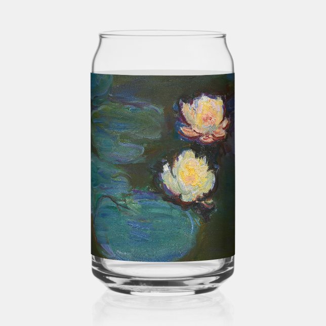 Claude Monet Water Lilies Impressionist Oil Art Can Glass (Front)