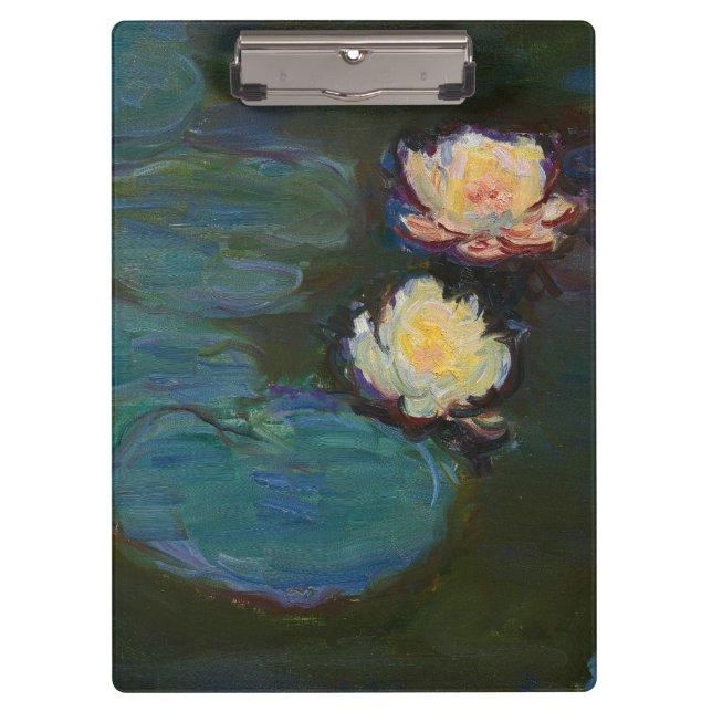 Claude Monet Water Lilies Impressionist Oil Art Clipboard (Front)