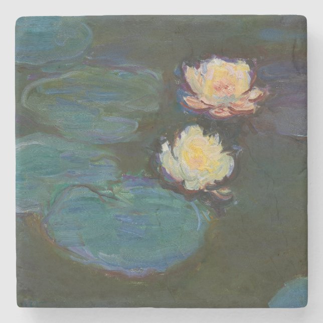 Claude Monet Water Lilies Impressionist Oil Art Stone Coaster (Front)