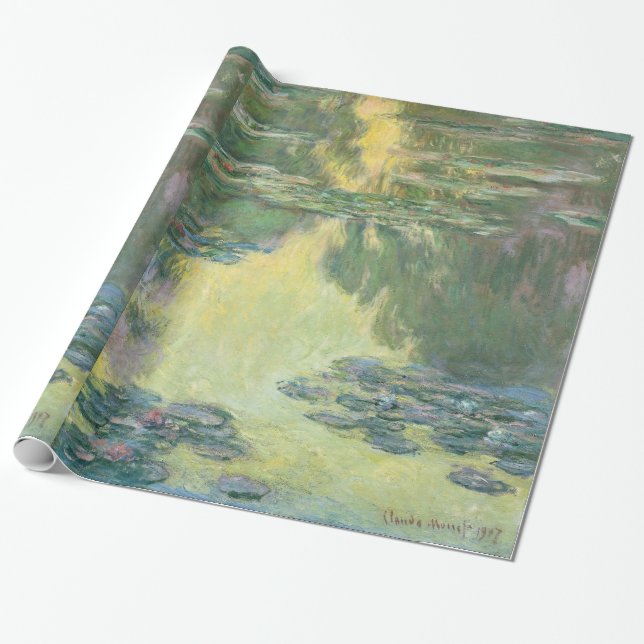 Claude Monet Water Lilies Impressionist Painting Wrapping Paper (Unrolled)