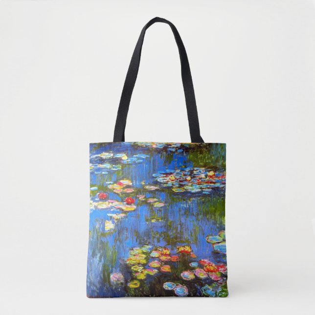 Claude Monet, Water Lilies, Impressionist Tote Bag (Front)