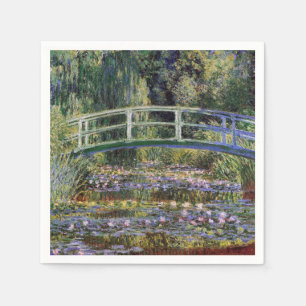 Claude Monet,water lilies,japanese bridge,garden, Napkin