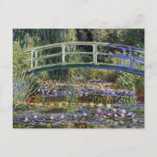 Claude Monet,water lilies,japanese bridge,garden, Postcard