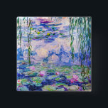 Claude Monet - Water Lilies / Nympheas 1919 15 Cm Square Badge<br><div class="desc">Water Lilies / Nympheas (W.1852) - Claude Monet,  Oil on Canvas,  1916-1919</div>