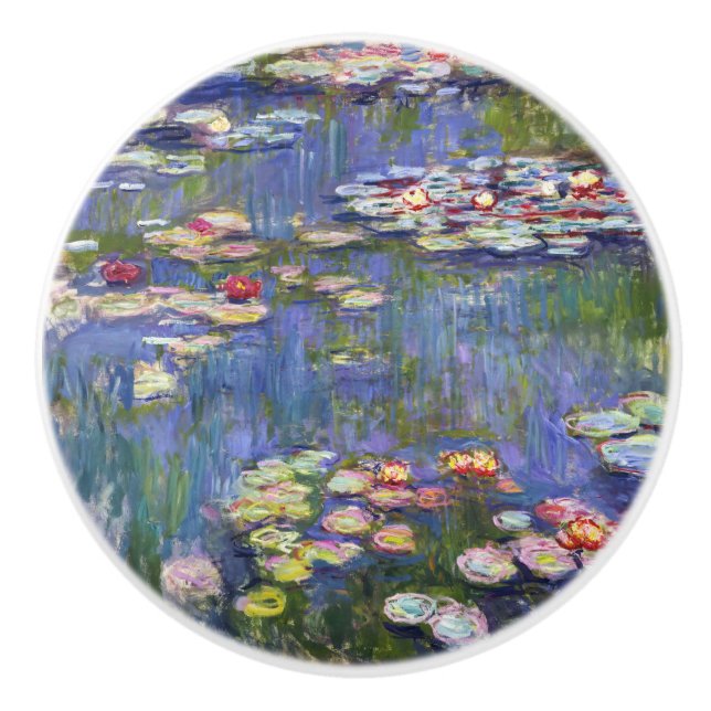 Claude Monet - Water Lilies / Nympheas Ceramic Knob (Front)