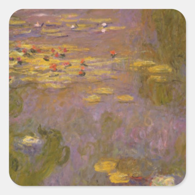 Claude Monet | Water Lilies Nympheas Square Sticker (Front)