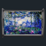 Claude Monet-Water-Lilies Serving Tray<br><div class="desc">Fine art masterpiece by Claude Monet (1840 - 1926) featuring his popular landscape painting Water-Lilies based on intensities of blue, green and purple.It makes an attractive small serving tray for fans of Claude Monet.</div>