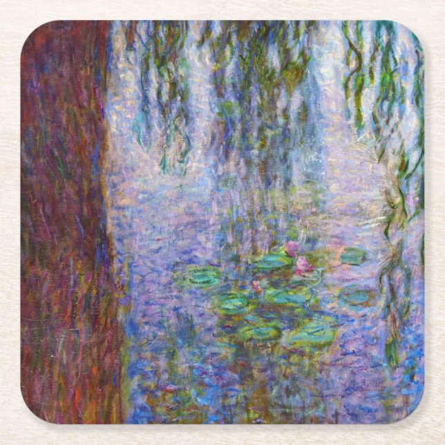 Claude Monet - Water Lilies Square Paper Coaster (Front)