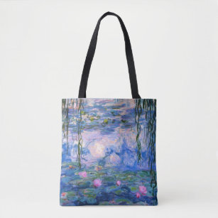 Claude Monet Water Lilies Vintage Floral HD Art Tote Bag