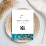 Claude Monet Water Lilies Wedding Enclosure Card<br><div class="desc">Create your own personalised wedding enclosure cards featuring Claude Monet Water Lilies painting.</div>