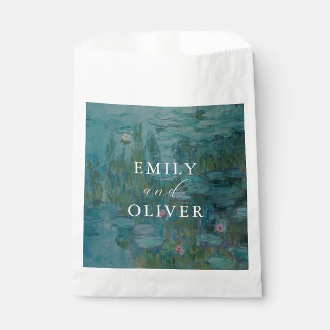 Claude Monet Water Lilies Wedding Favour Bags (Front)